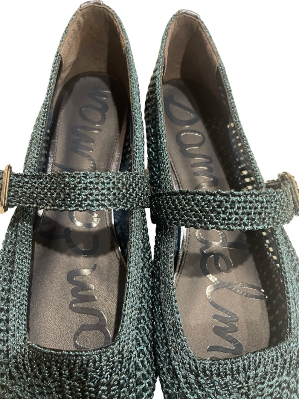 NEW Sam Edelman Michaela Knit Mary Jane Flat SZ 11 Metallic Blue Teal - Picture 9 of 9